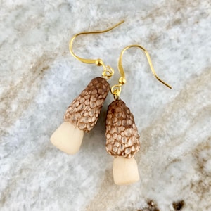 Morel Mushroom Earrings,Mushrooms,Mushroom Gifts,Mycology,Morchella,Mushroom Jewelry,Fungi Earrings,Mushroom Earrings,Fungus,Morels,Mushroom
