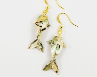 Origami Koi Fish Earrings,Paper Koi Fish,Koi Fish Jewelry,Paper Anniversary Gifts,First Anniversary Gift,Gift For Her,Koi Fish,Fish Earrings