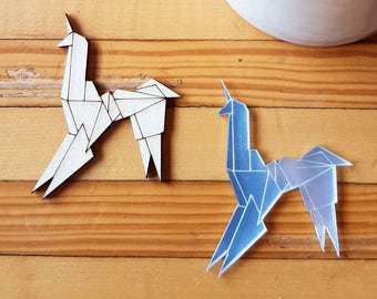 Brooch,Laser-cut Blade Runner Unicorn,Blade Runner,Origami Jewellery,Unicorn Brooch,Unicorn Jewellery,Bladerunner,Unicorn Gift,Brooch