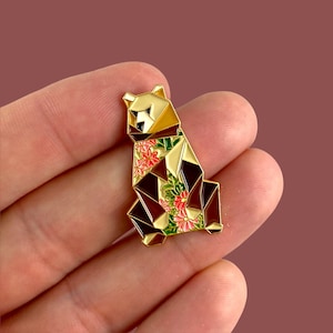 Origami Brown Bear Enamel Pin,Bear Enamel Pin,Bear Pins,Bear Gifts,Canadian Pin,Canadian Gift,Bear Jewelry,Bear Lover,Brown Bear,Bear Gift image 3