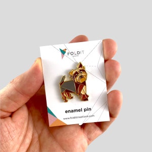 Origami Yorkshire Terrier Enamel Pin,Yorkshire Terrier Jewelry,Dog Pin,Dog Gift,Dog Lover,Yorkie Gifts,Yorkshire Terrier Pin,Yorkie gift,pin image 7
