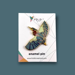 Green Heron Enamel Pin,Bird Enamel Pin,Origami Jewelry,Bird Lover,Bird Gift,Bird Pins,Bird watcher gifts,Green Heron, Bird Lovers image 4