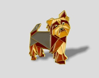 Origami Yorkshire Terrier Enamel Pin,Yorkshire Terrier Jewelry,Dog Pin,Dog Gift,Dog Lover,Yorkie Gifts,Yorkshire Terrier Pin,Yorkie gift,pin
