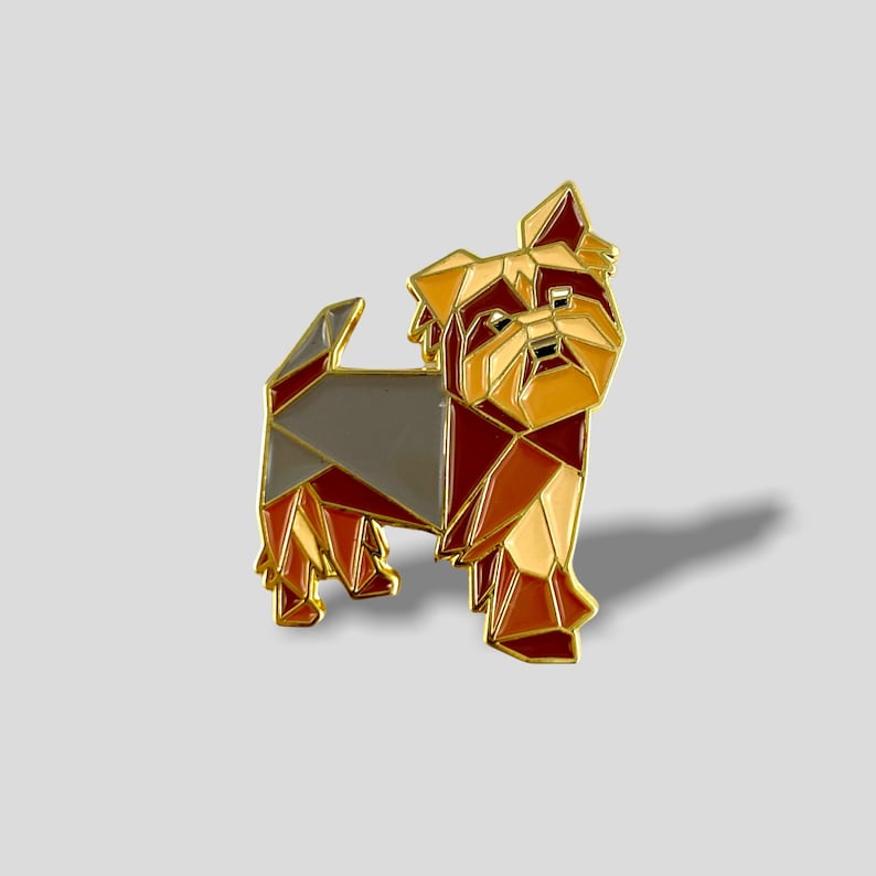 Origami Yorkshire Terrier Enamel Pin,Yorkshire Terrier Jewelry,Dog Pin,Dog Gift,Dog Lover,Yorkie Gifts,Yorkshire Terrier Pin,Yorkie gift,pin image 1