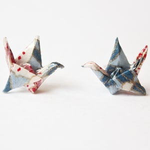 Little Crane Spring Lily Floral Origami Post/ Stud Earring
