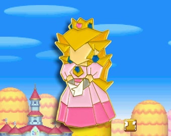 Princess Peach Pin,Super Mario Soft Enamel Pin,Enamel Pin,Super Mario Bros,Mario Pin,Pin,Stocking Stuffer,Super Mario,Nintendo Pin,Mario Pin