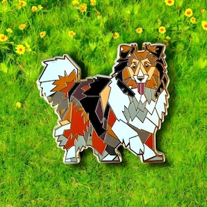 Origami Shetland Shetland Emaille Pin: Sheltie Hundeliebhaber Geschenk