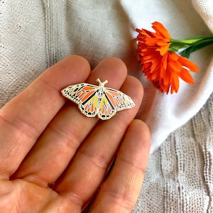 Monarch Butterfly Enamel Pin,Monarch Enamel Pin,Origami Jewelry,Monarch Jewelry,Butterfly Pin,Monarch Art,Monarch Butterfly Gifts image 4