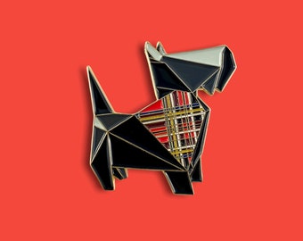 Scottish Terrier Enamel Pin,Enamel Pin,Origami Jewelry,Dog Pin,Dog Gift,Scottish Terrier Gift,Scottish Terrier Pin,Terrier Dog,Dog Lover