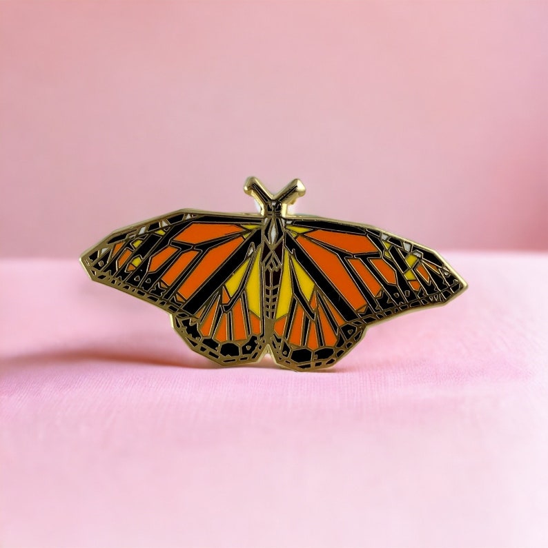 Monarch Butterfly Enamel Pin,Monarch Enamel Pin,Origami Jewelry,Monarch Jewelry,Butterfly Pin,Monarch Art,Monarch Butterfly Gifts image 1