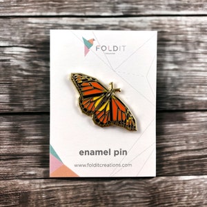 Monarch Butterfly Enamel Pin,Monarch Enamel Pin,Origami Jewelry,Monarch Jewelry,Butterfly Pin,Monarch Art,Monarch Butterfly Gifts image 7