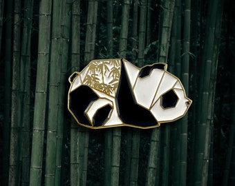 Panda Enamel Pin,Origami Panda Bear Soft Enamel Pin,Enamel Pin,Origami Jewelry,Panda Pin,Origami Pin,Panda Lover,Panda Bear,Panda Gift