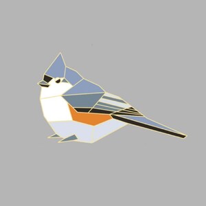 Tufted Titmouse Enamel Pin,Bird Enamel Pin,Origami Jewelry,Titmouse pin,Bird Lover,Bird Gift,Bird Pins,Bird Watcher,Bird Watching image 9