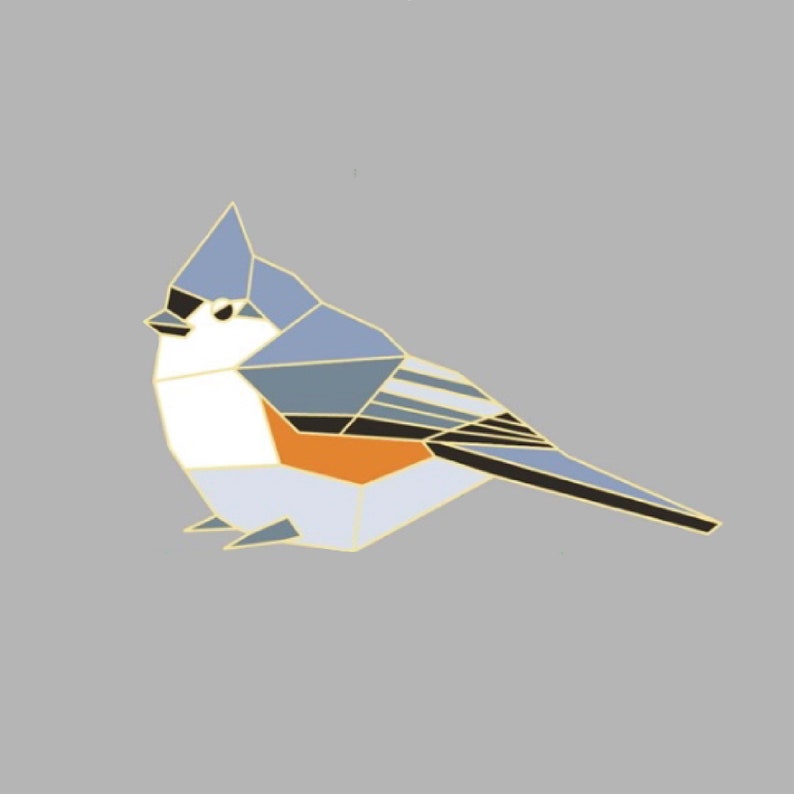 Tufted Titmouse Enamel Pin,Bird Enamel Pin,Origami Jewelry,Titmouse pin,Bird Lover,Bird Gift,Bird Pins,Bird Watcher,Bird Watching image 9