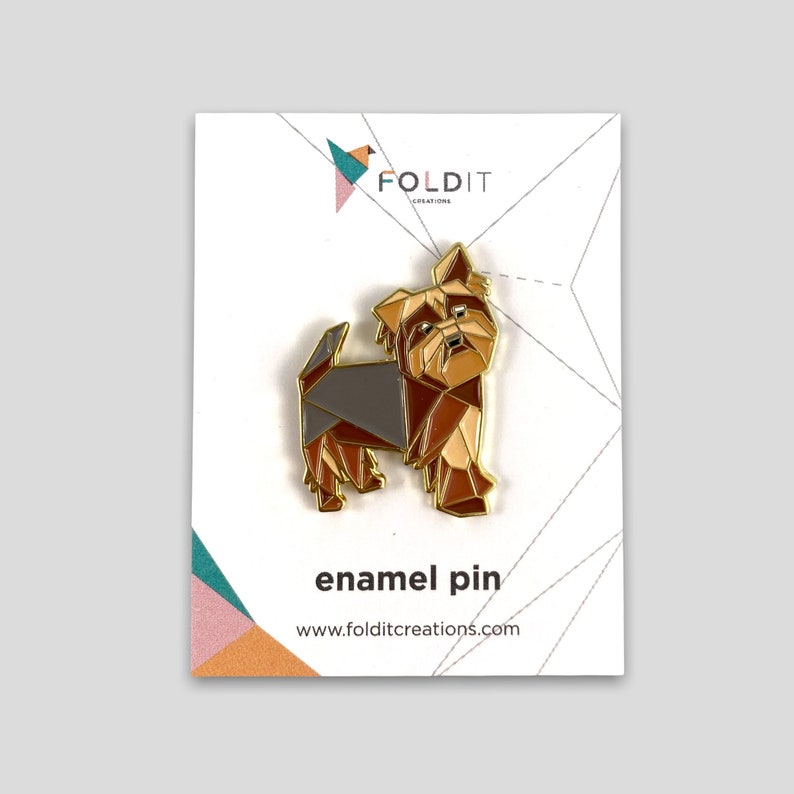 Origami Yorkshire Terrier Enamel Pin,Yorkshire Terrier Jewelry,Dog Pin,Dog Gift,Dog Lover,Yorkie Gifts,Yorkshire Terrier Pin,Yorkie gift,pin image 6