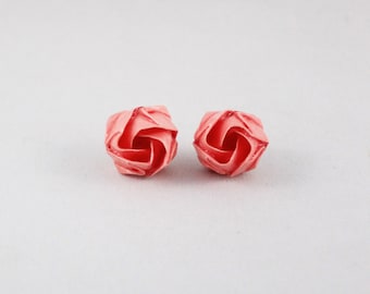 Origami Korallrosörhängen, Japanskt Papper, 1-årsjubileum