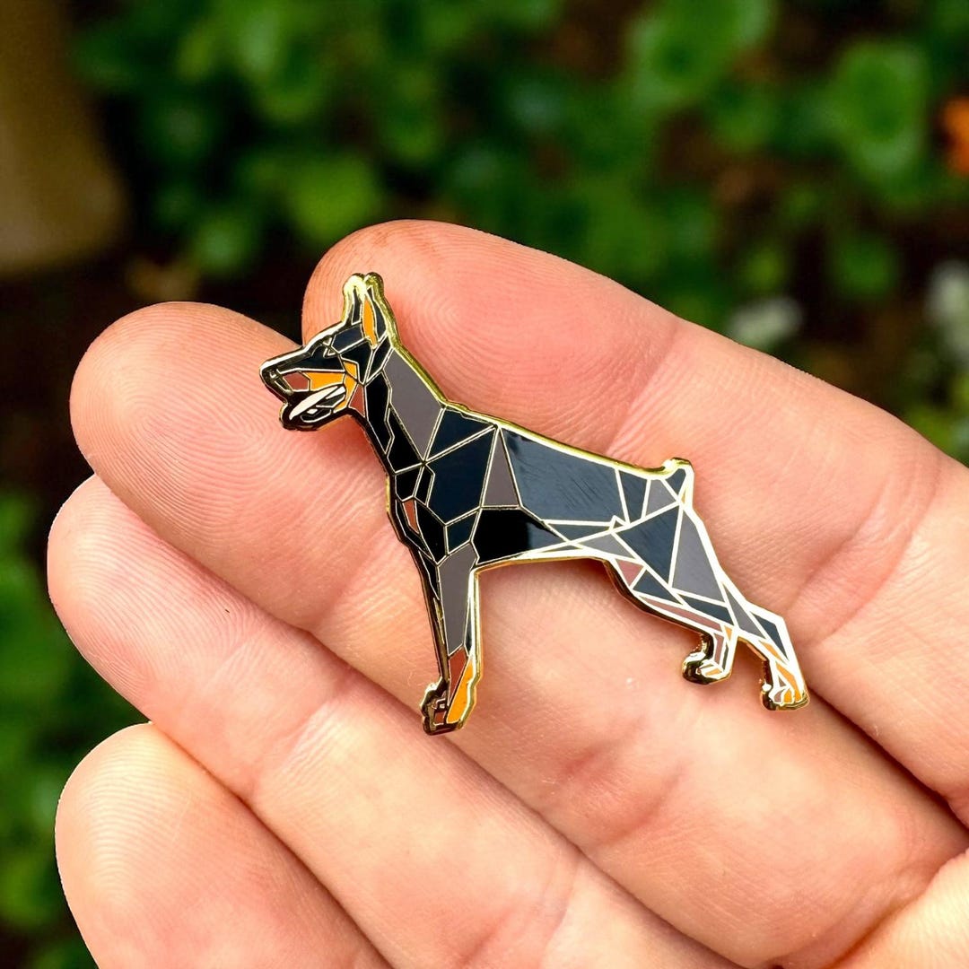 Black and Tan Doberman Pincher Enamel Pin - Doberman Dad Gift - Etsy