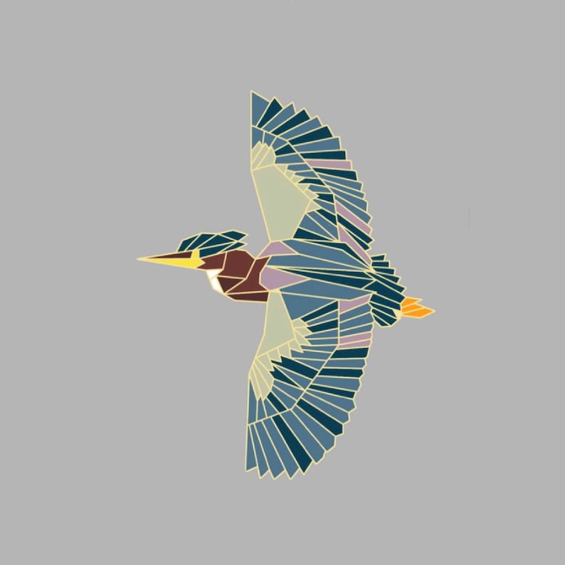 Green Heron Enamel Pin,Bird Enamel Pin,Origami Jewelry,Bird Lover,Bird Gift,Bird Pins,Bird watcher gifts,Green Heron, Bird Lovers image 8