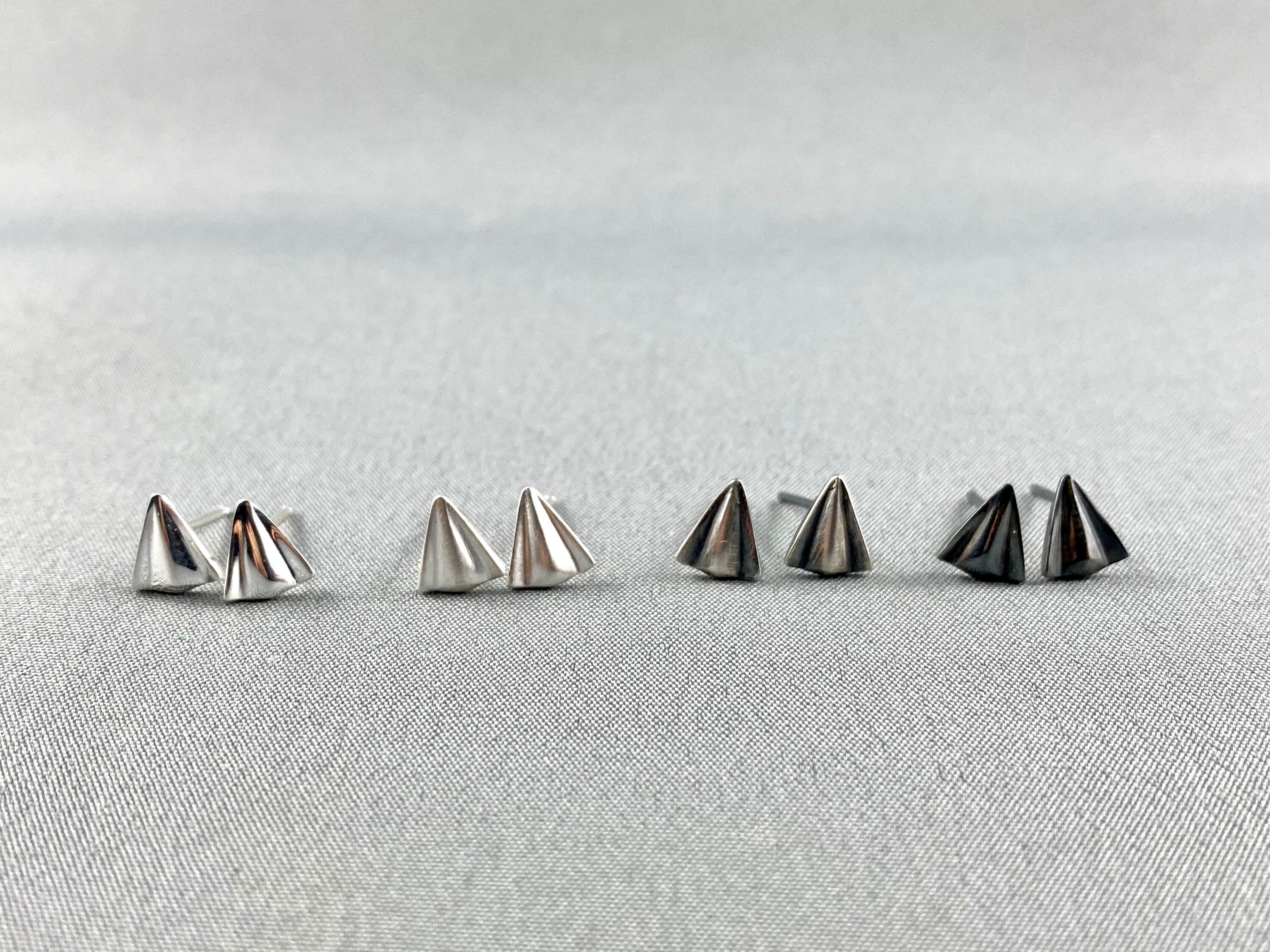 Lovely Tiny Aircraft Airplane Silver SP Earrings Stud