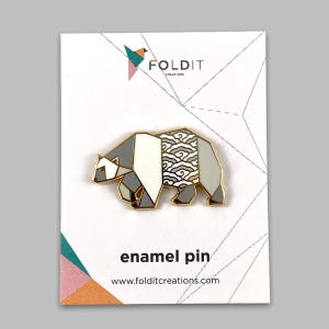 Polar Bear Enamel Pin – Bear Lover Gift, Arctic Animal Pin, Wildlife Enamel Pin, Canadian Wildlife Gift, Origami Bear Pin image 7