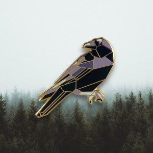 Crow Enamel Pin,Bird Enamel Pin,Origami Jewelry,Crow pin,Bird Lover,Bird Gift,Bird Pins,Birds,Crow Jewelry,Crow Art,Crow Gifts,Crow Gift