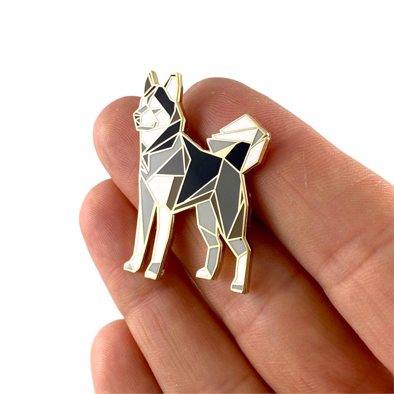 Emaille pin Siberische husky - husky minnaar cadeau, husky vader cadeau, hondenras pin, schattige husky pin badge, hondenliefhebber cadeau afbeelding 6