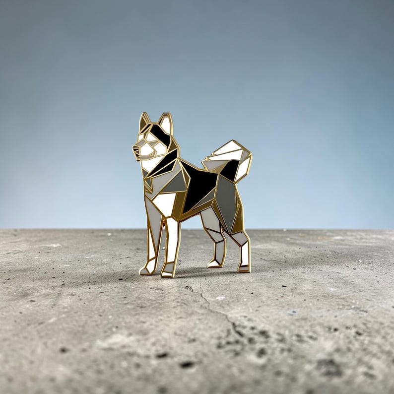 Emaille pin Siberische husky - husky minnaar cadeau, husky vader cadeau, hondenras pin, schattige husky pin badge, hondenliefhebber cadeau afbeelding 7