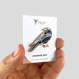 Crow Enamel Pin,Bird Enamel Pin,Origami Jewelry,Crow pin,Bird Lover,Bird Gift,Bird Pins,Birds,Crow Jewelry,Crow Art,Crow Gifts,Crow Gift image 6