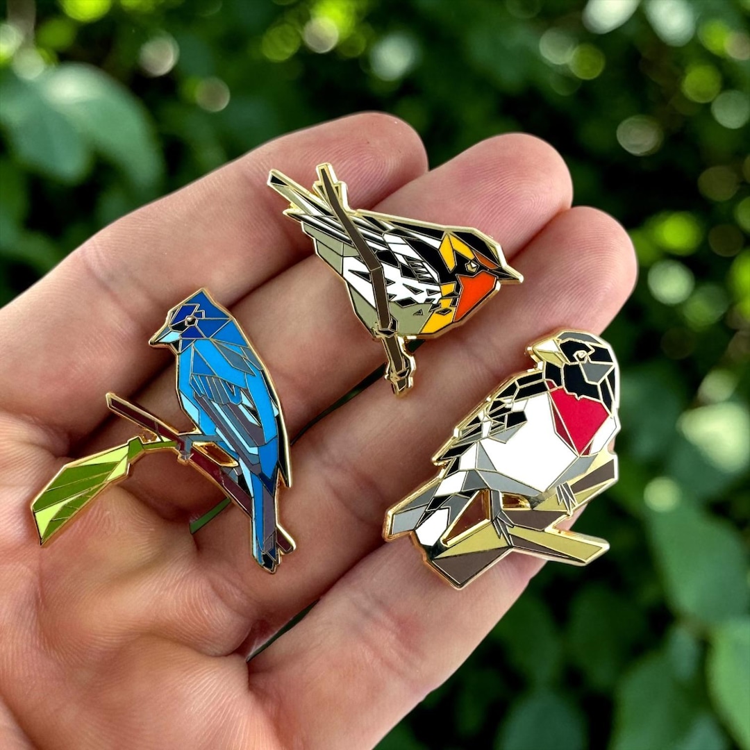 Spring Songbird Pin Set - Bird Gifts, Gift for Birdwatcher, Bird Pins ...