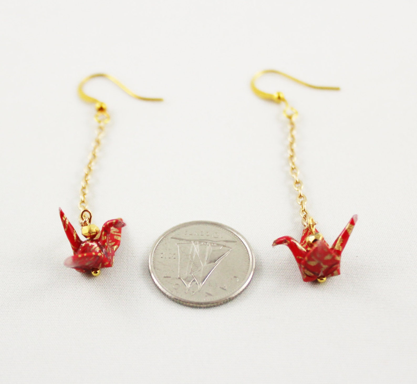 Origami Crane Drop Earrings Paper Crane Jewelry Origami Etsy