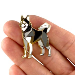 Emaille pin Siberische husky - husky minnaar cadeau, husky vader cadeau, hondenras pin, schattige husky pin badge, hondenliefhebber cadeau afbeelding 5