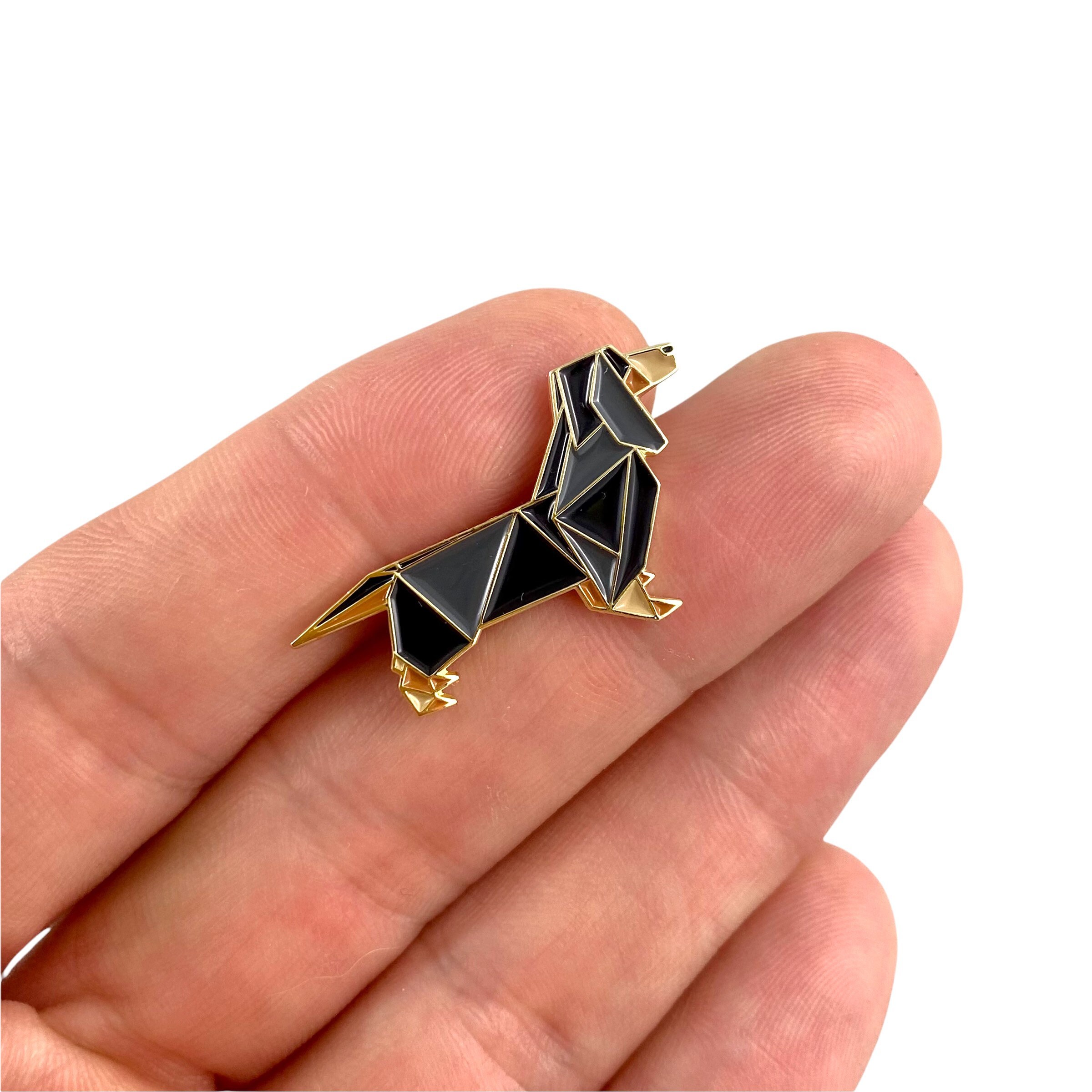 Xchon Spilla a forma di bassotto, in metallo, versatile, ornamento alla moda, accessorio per vestiti e borse, Metallo