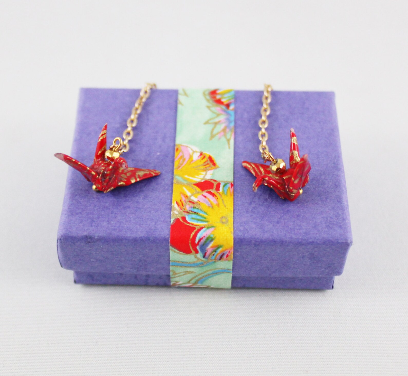 Origami Crane Drop Earrings Paper Crane Jewelry Origami Etsy