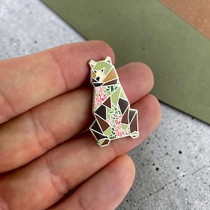 Origami Brown Bear Enamel Pin: Bear Lover Gift image 9