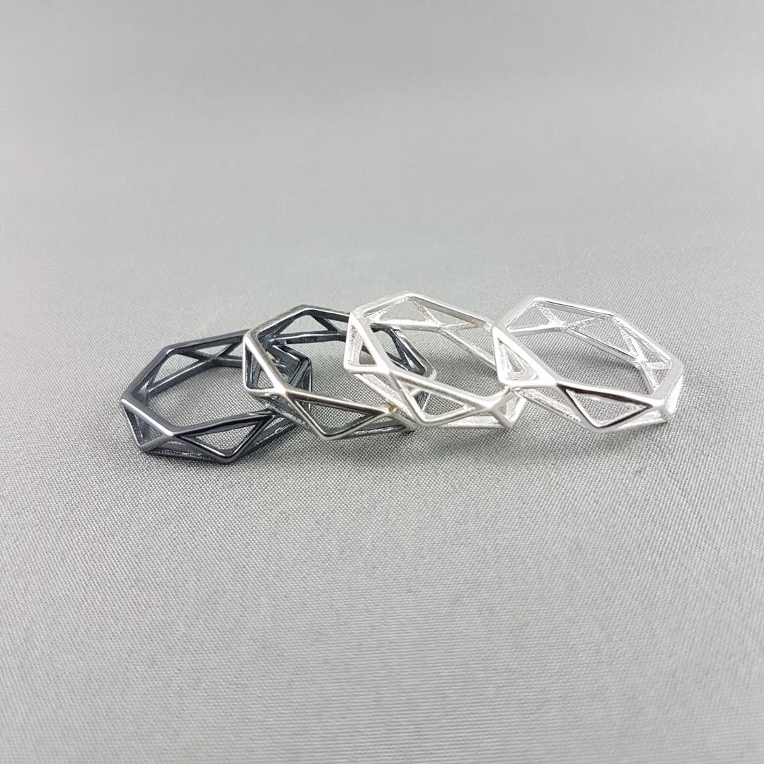 Geometric Sterling Silver Origami Ring,origami Jewelry,first ...