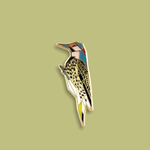 Northern Flicker Enamel Pin,Bird Enamel Pin,Origami Jewelry,Woodpecker pin,Bird Lover,Bird Gift,Bird Pins,Bird watcher gifts,birds