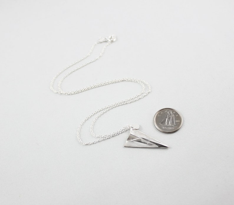 Paper Airplane Necklace Silver Paper Plane JewelryPaper Etsy