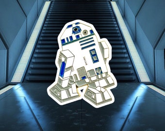 R2D2 Pin,Star Wars Gift,R2D2 Soft Enamel Pin,Enamel Pin,Origami Jewelry,R2D2 Pin,Origami Pin,Star Wars Enamel Pin,R2D2 Gifts,Star Wars Pins