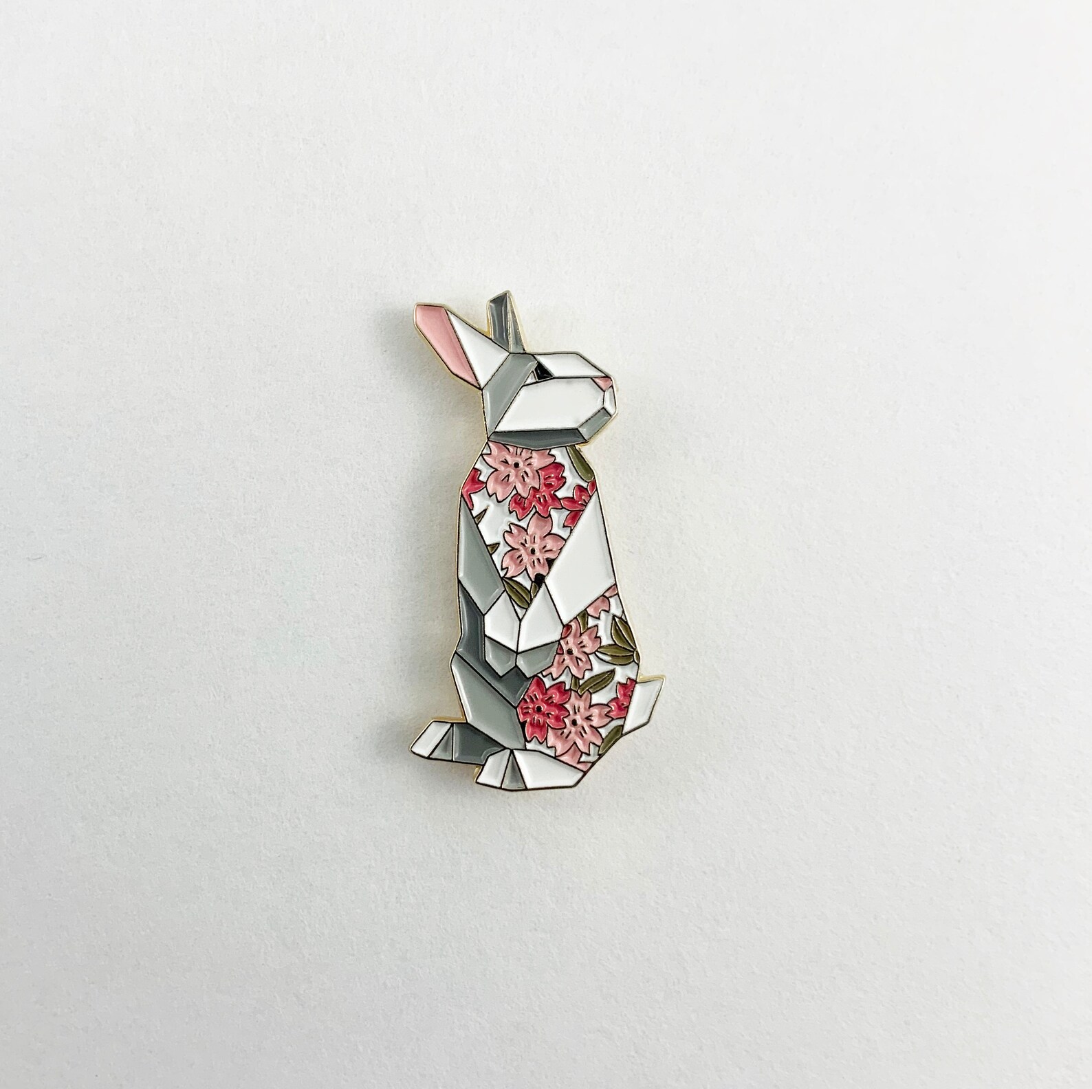 Origami Rabbit Enamel PinBunny Enamel PinBunny PinsBunny | Etsy