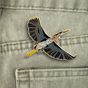 Great Blue Heron Enamel Pin,Bird Enamel Pin,Origami Jewelry,Bird Lover,Bird Gift,Bird Pins,Bird watcher gifts,Great Blue Heron,Bird Watcher image 6