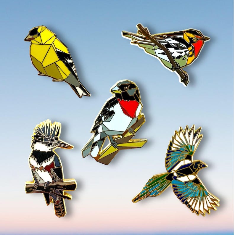 Belted Kingfisher Enamel Pin – Bird Lover Gift, Bird Watching Pin, Wildlife Pin, Backyard Bird Gift, Nature Lover Pin image 9