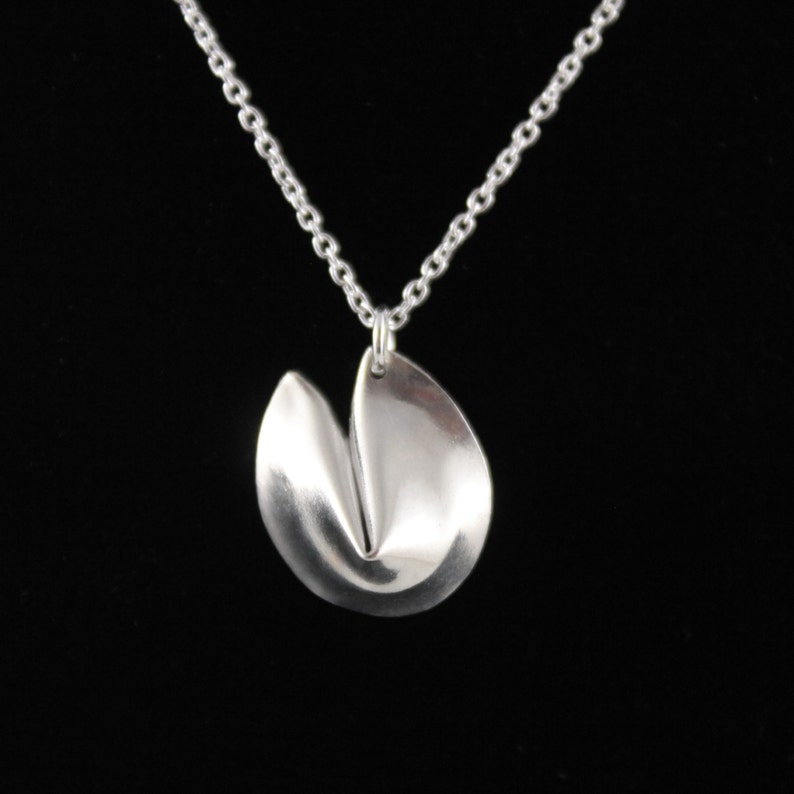 Handmade Silver Fortune Cookie Necklace Silver Jewelry Etsy