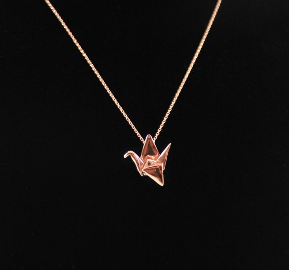 Paper crane necklace sale