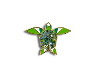 Origami Sea Turtle Soft Enamel Pin,Enamel Pin,Origami Jewelry,Turtle Gift,Turtle Lover,Origami,Lapel Pin,OOAK,Tortuga,Sea Turtle Jewelry