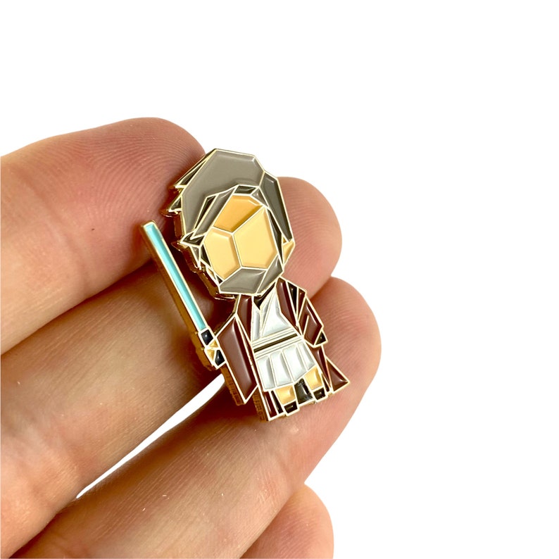 Obi Wan Kenobi Pin,Star Wars Gift,Origami Obi Wan Kenobi Enamel Pin,Enamel Pin,Origami Jewelry,Obi Wan Kenobi Gift,Star Wars Pins,Star Wars image 3