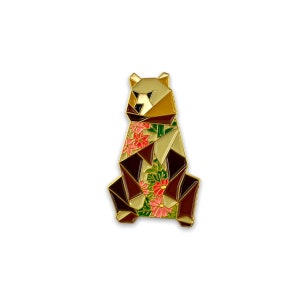 Origami Brown Bear Enamel Pin,Bear Enamel Pin,Bear Pins,Bear Gifts,Canadian Pin,Canadian Gift,Bear Jewelry,Bear Lover,Brown Bear,Bear Gift image 2