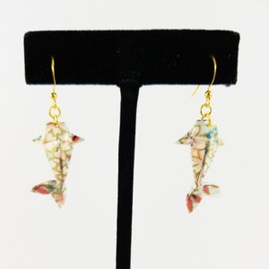 Floral Koi Fish Earrings,Origami Koi Fish,Koi Fish Jewelry,Paper Anniversary Gifts,First Anniversary Gift,Gift For Her,Koi Fish,Fish Earring image 5