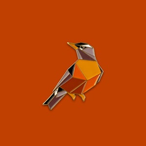 American Robin Enamel Pin,Enamel Pin,Robin Pin,American Robin,Origami Bird,Bird Lover,Bird Pins,Bird Gifts,Bird Jewelry,Birds,Bird