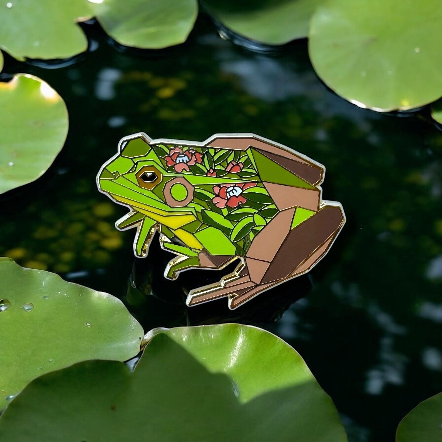 Broche Trifari Grenouille - Verre Verte - Animaux & Insectes - Occasion Bon état