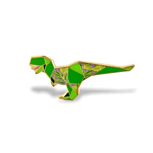 Origami T-Rex-pin, emaille pin dinosaurus, dinosauruspinnen, dinosauruscadeaus, T-Rex-cadeaus, tyrannosauruspin, dinosaurus tyrannosaurus, trex, dinosaurussen, dinosaurussen